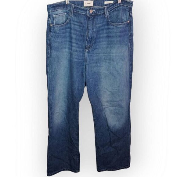 FRAME Women's Plus Size Le Jane Cropped Jeans Atrium Wash size 32 / 14 - Picture 2 of 8